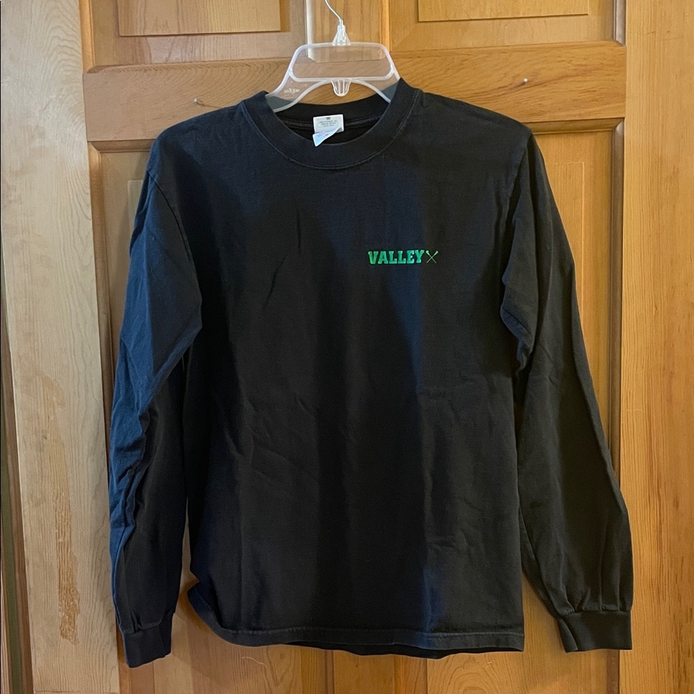 Valley Lacrosse Black Long Sleeve Shirt with Green Logo